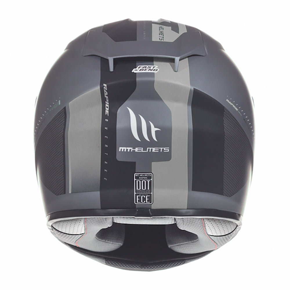 MT Rapide Overtake Matt Black White Full Face Helmet