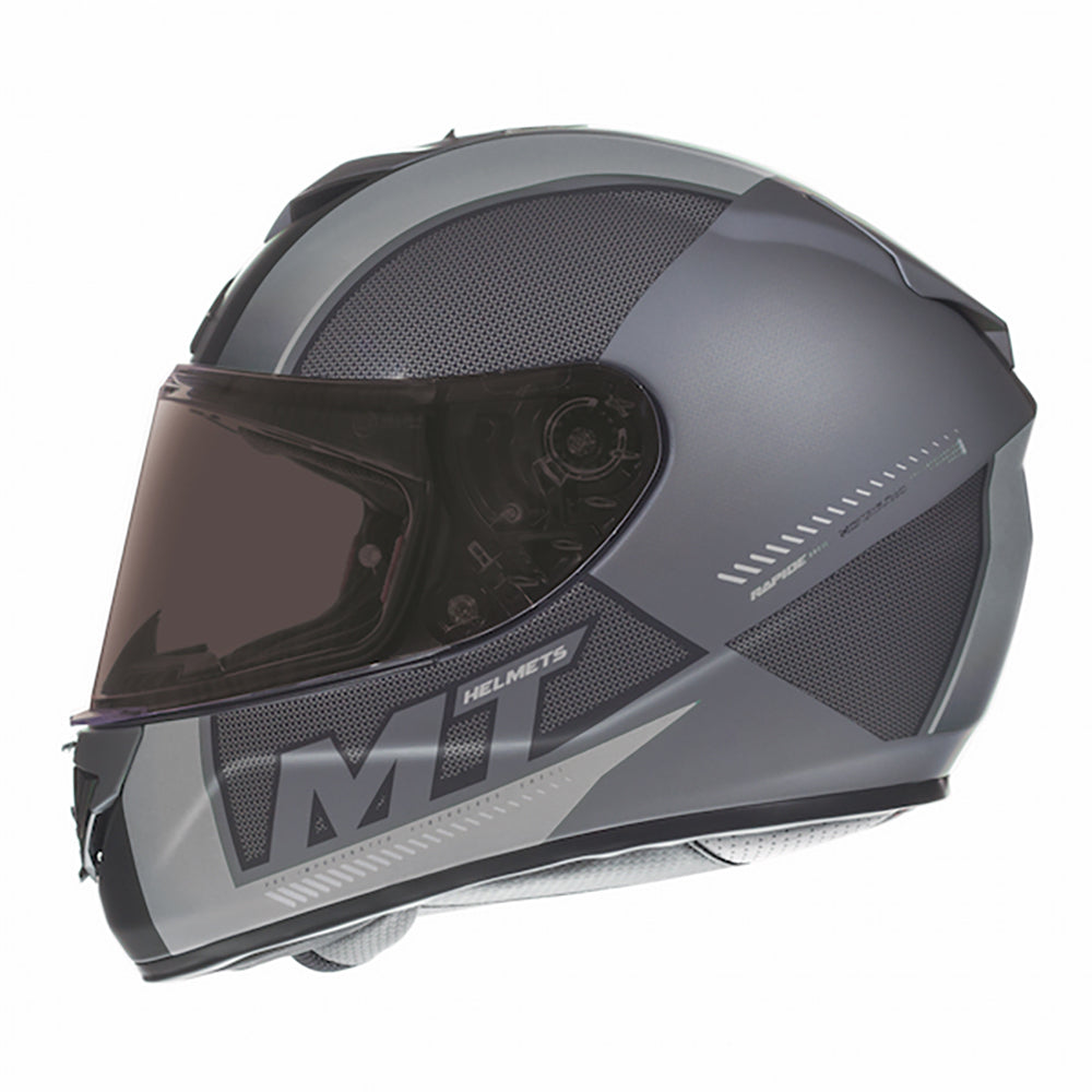 MT Rapide Overtake Matt Black White Full Face Helmet