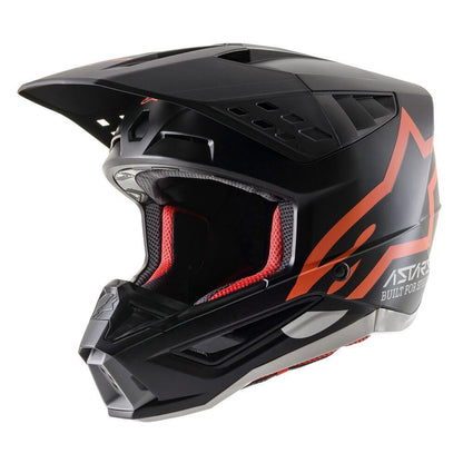 Alpinestars SM5 Compass Black Orange Fluo Motocross Helmet