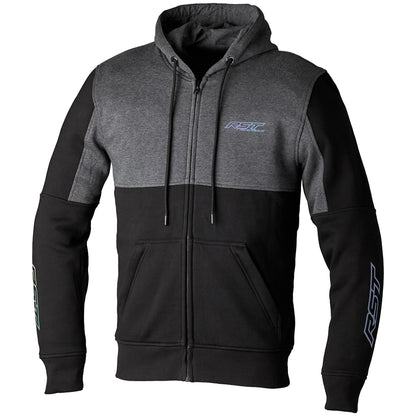 RST Team Zip Through CE Textile Hoodie Black Grey