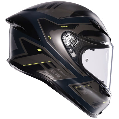 AGV K6-S Enhance Matt Grey Fluorescent Yellow Full Face Helmet
