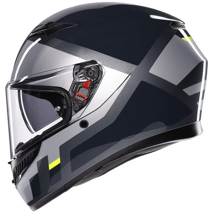 AGV K3 ECE 22.06 Shade Grey Fluorescent Yellow Full Face Helmet