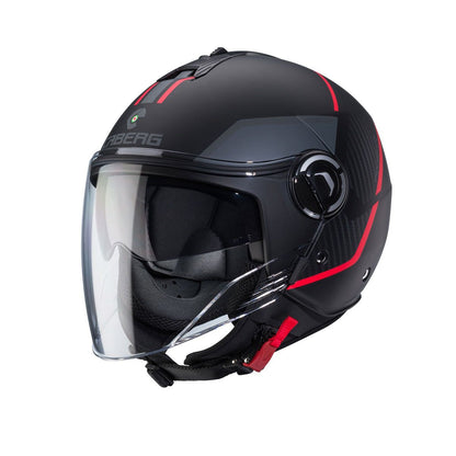 Caberg Riviera V4X Geo Matt Black Red Athracite Open Face Helmet