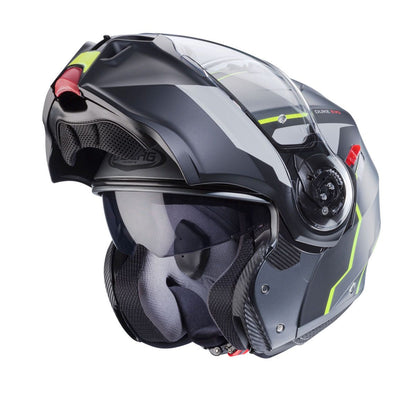 Caberg Duke Evo Move Gun Black Yellow Flip Front Helmet