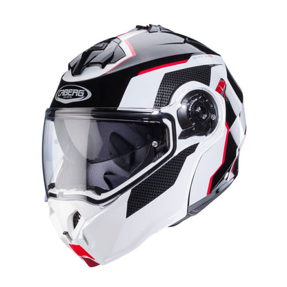 Caberg Duke Evo Move Black White Red Flip Front Helmet