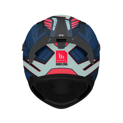 MT Braker SV Zebra C7 Matt Black Blue Full Face Helmet