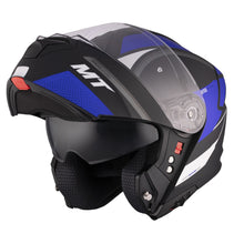 MT Genesis SV Cave A7 Matt Black Blue Flip Front Helmet