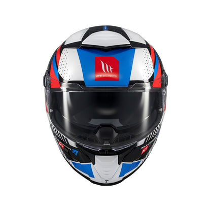 MT Thunder 4 Lumin A7 Gloss White Blue Red Full Face Helmet