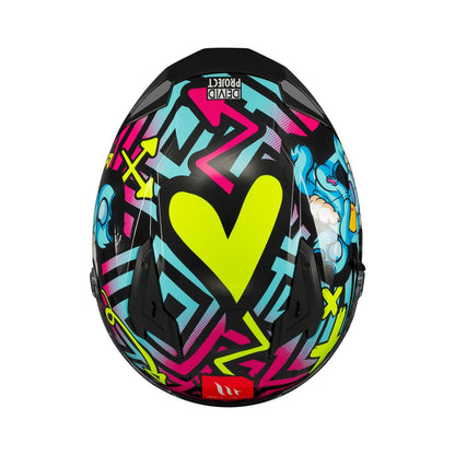 MT Braker Crazy Teddy B7 Gloss Multi Full Face Helmet