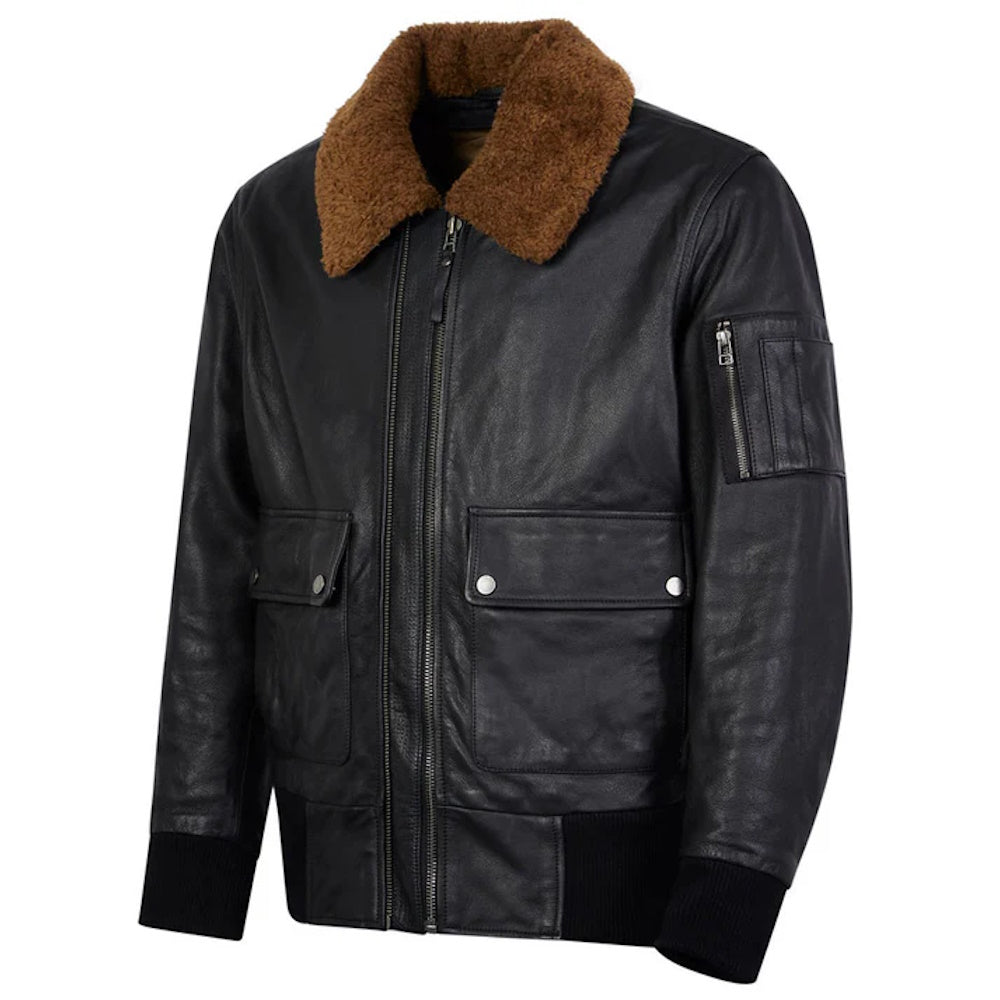 Spada Turbine Leather Bomber Jacket Black