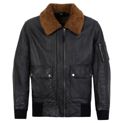 Spada Turbine Leather Bomber Jacket Black
