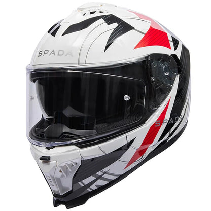 Spada SP18 Strike White Black Red Full Face Helmet