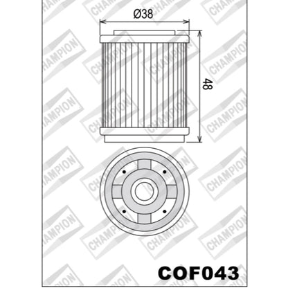 COF043 Champion Oil Filter Cannister