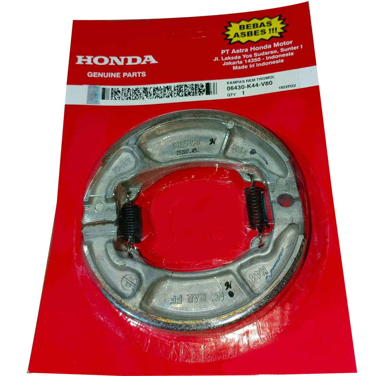 Honda PCX125 2021 - 2022 Genuine Rear Wheel Brake Shoes 06430-K44-V80