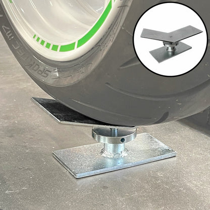 Rear Paddock Stand Black Cup & Fork with Wheel Buddy