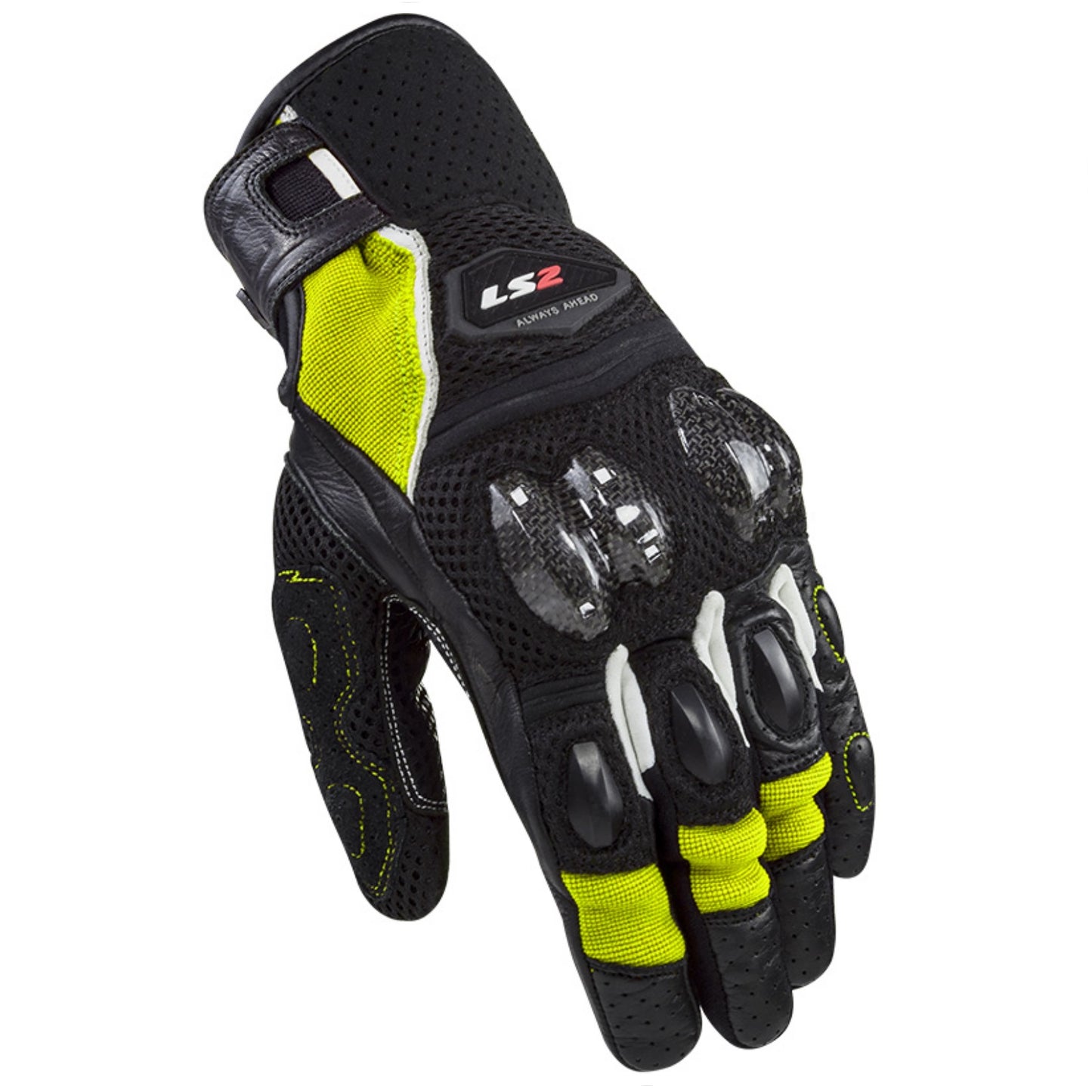 LS2 Spark 2 Air Mens Gloves Black H-V Yellow