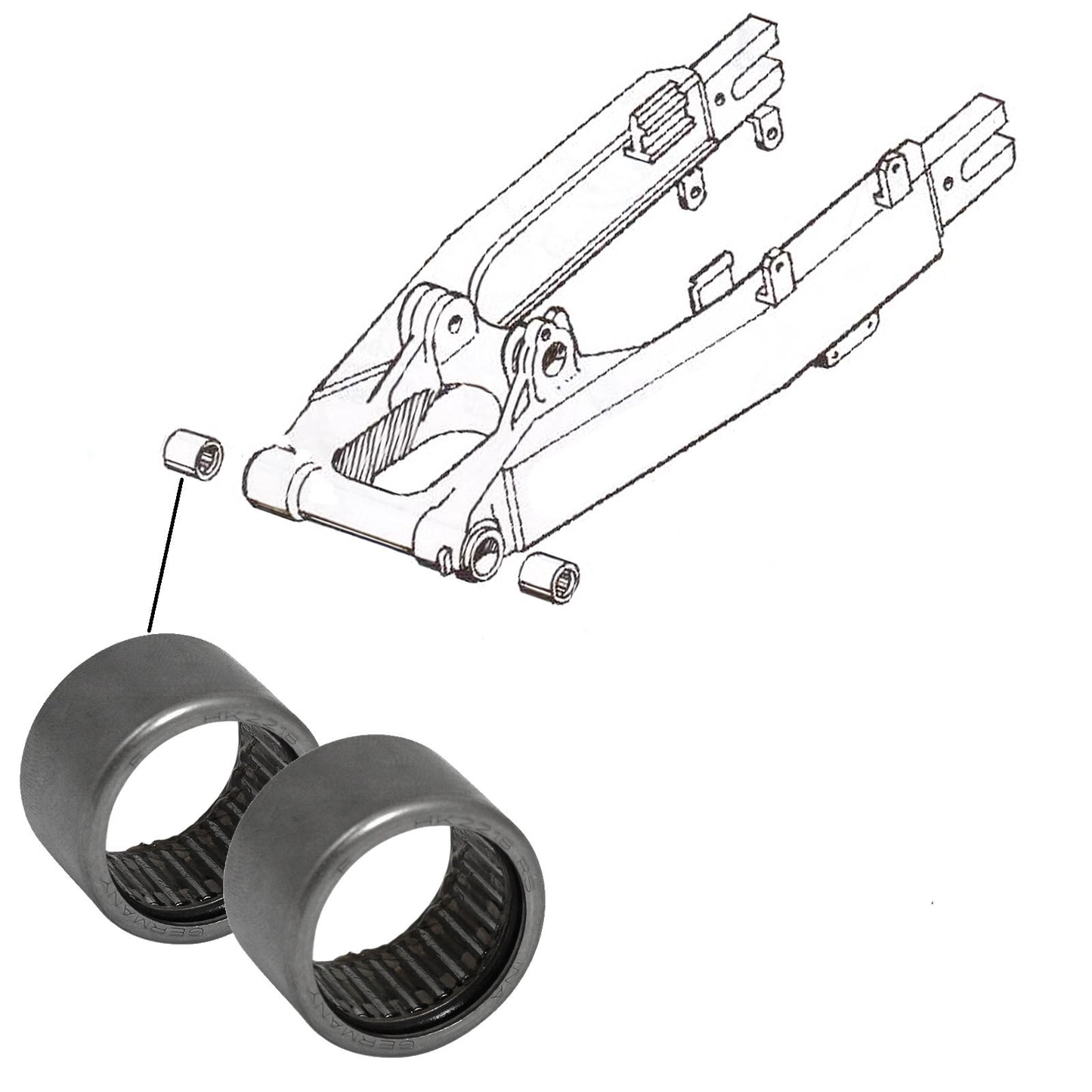 FZS600 YZF600 98-03 Thundercat Swingarm Needle Bearing Kit