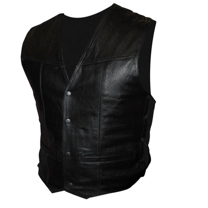 Tuzo Mens Leather Waistcoat Black