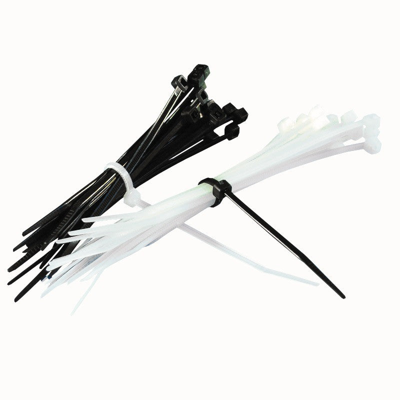 140mmx3.6mm Cable Ties White 100pk