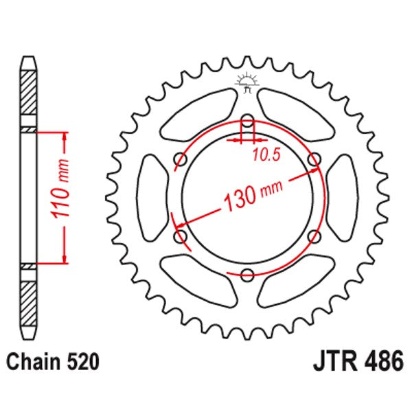 486.46 Steel Rear Sprocket