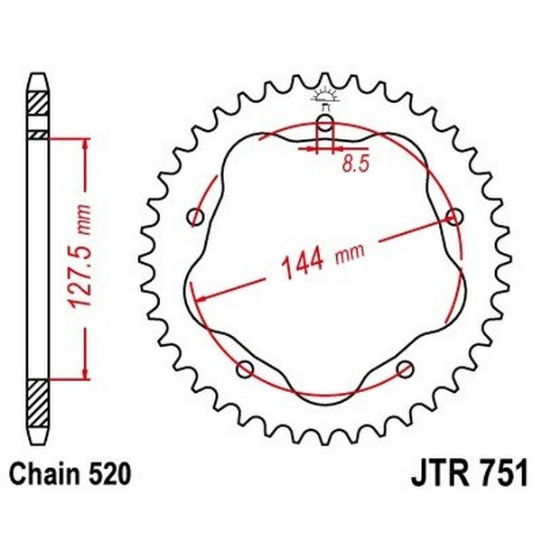 751.42 Steel Rear Sprocket