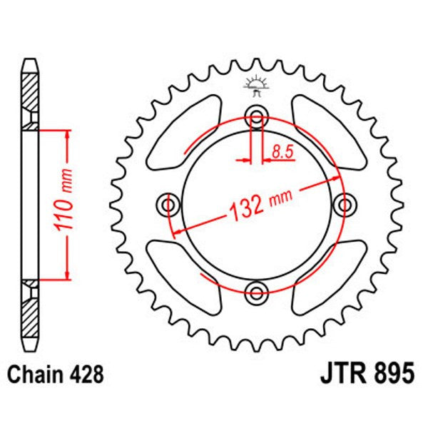 895.49 Rear Sprocket Plain Alloy