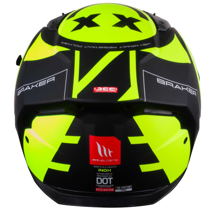 MT Braker SV Inox A3 Matt Black Yellow Full Face Helmet