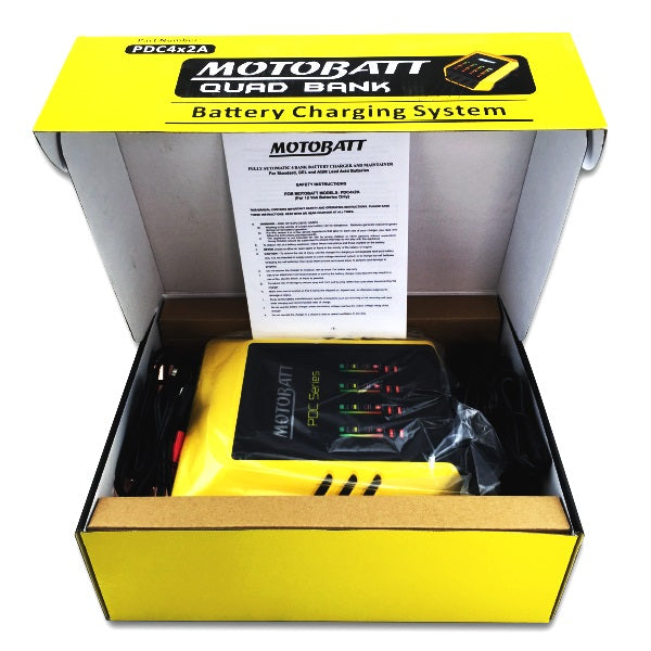 Motobatt PDC4x2A Quad Bank Charger