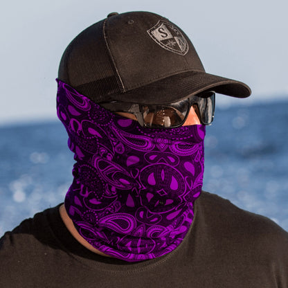 Purple Paisley Neck Tube