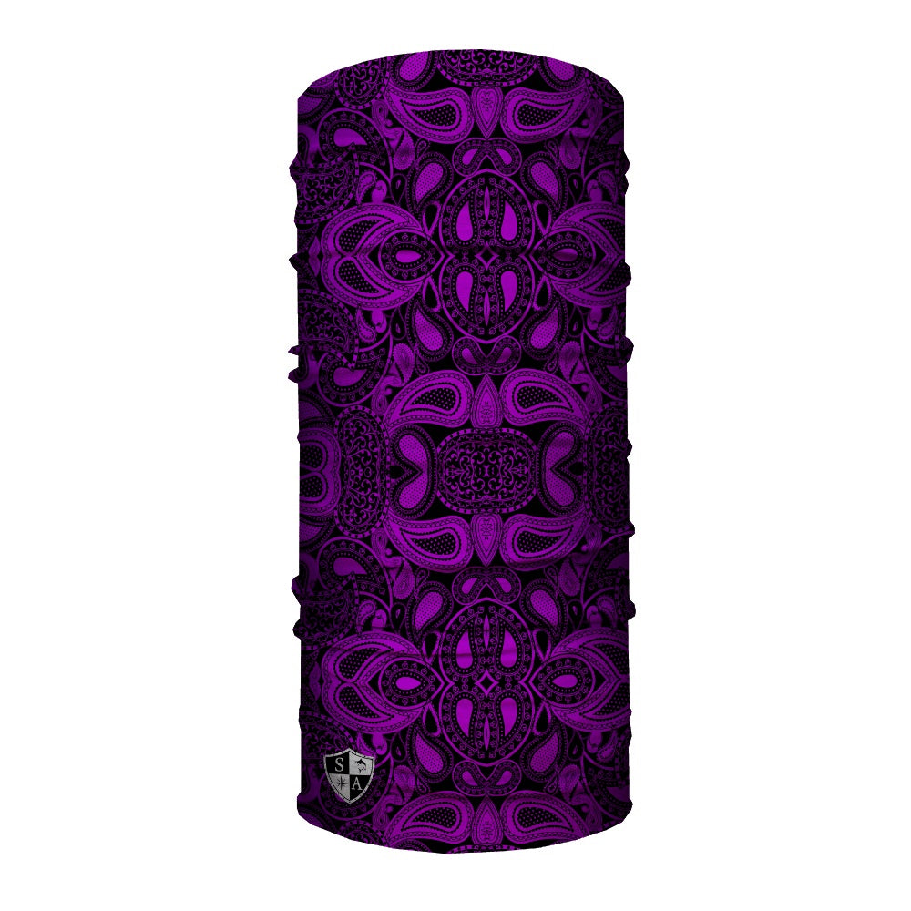 Purple Paisley Neck Tube
